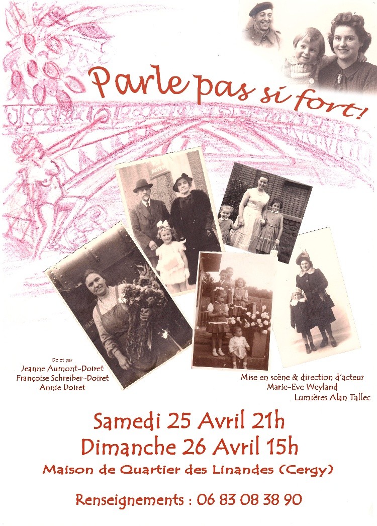 Affiche pour le spectacle 'Parle pas si fort!'